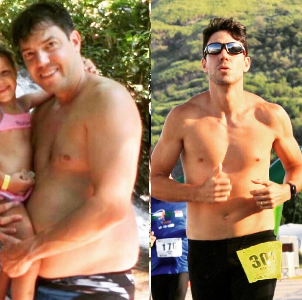 Dr. Angelo Boaretto antes e depois de perder mais de 30 quilos